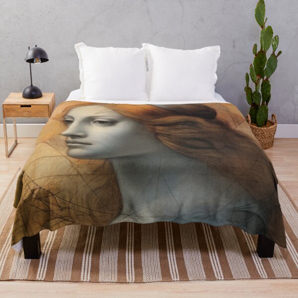 Item preview, Renaissance Woman Profile Golden Geometry Portrait designed and sold by RAGANADesign.