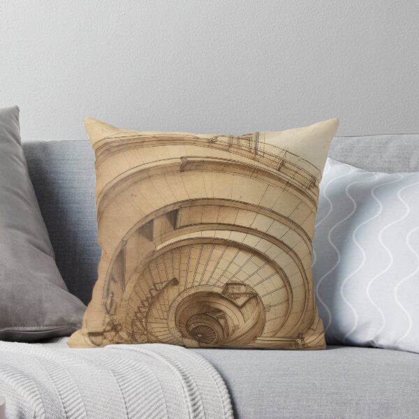 Item preview, Sepia Spiral Staircase Architectural Drawing Art designed and sold by RAGANADesign.