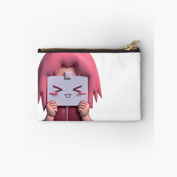 Item preview, Kawaii Pink Hair Anime Girl - Cute Kaomoji Face Sticker designed and sold by BlackSyeth.