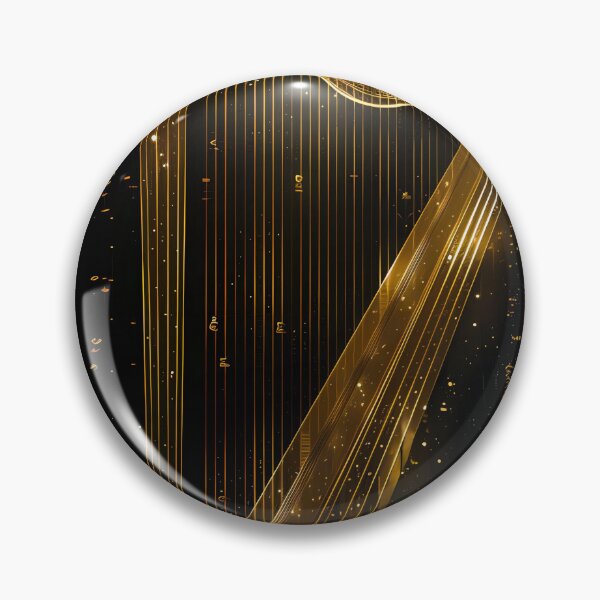 Item preview, Gold Harp Blueprint Black Music Art designed and sold by RAGANADesign.