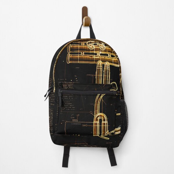 Item preview, Gold Trumpet Blueprint Black Music Art designed and sold by RAGANADesign.
