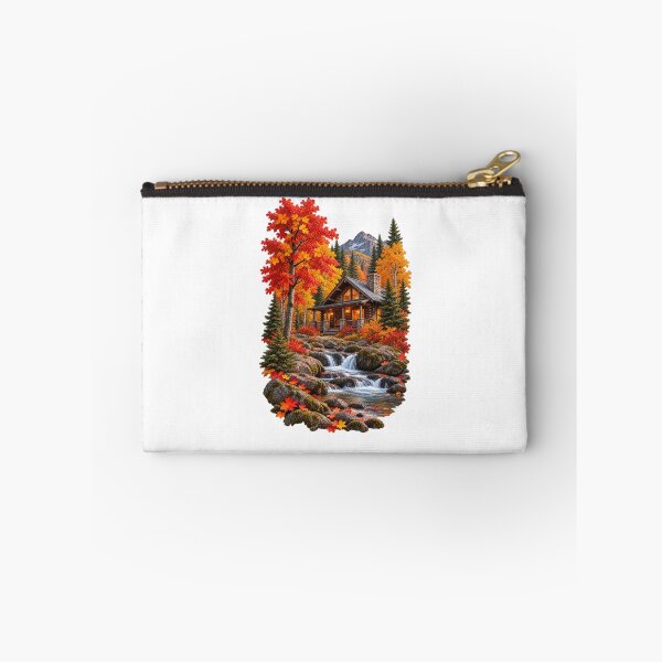 Item preview, Cabin Among the Fall Trees Autumn Mountain Landscape designed and sold by RockitBaby.