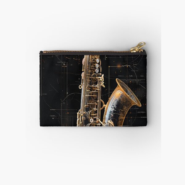 Item preview, Gold Saxophone Blueprint Black Music Art designed and sold by RAGANADesign.