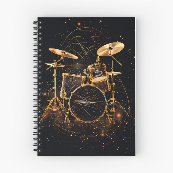 Item preview, Gold Drum Kit Blueprint Black Music Art designed and sold by RAGANADesign.