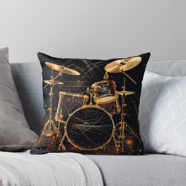 Item preview, Gold Drum Kit Blueprint Black Music Art designed and sold by RAGANADesign.