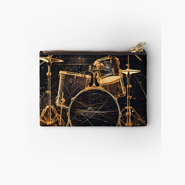 Item preview, Gold Drum Kit Blueprint Black Music Art designed and sold by RAGANADesign.