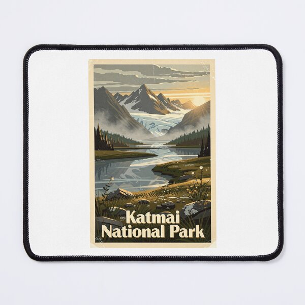 Item preview, Katmai National Park Vintage Travel Art designed and sold by Teelogic.
