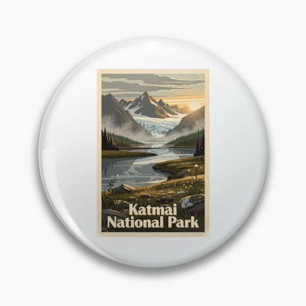 Artikelvorschau, Katmai Nationalpark Vintage-Reisekunst entworfen und verkauft von Teelogic.