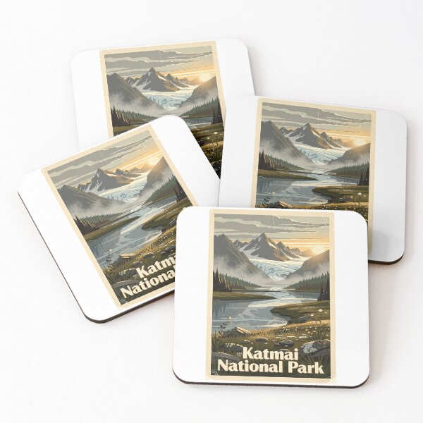 Item preview, Katmai National Park Vintage Travel Art designed and sold by Teelogic.