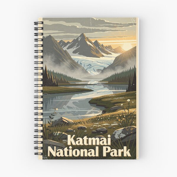 Item preview, Katmai National Park Vintage Travel Art designed and sold by Teelogic.
