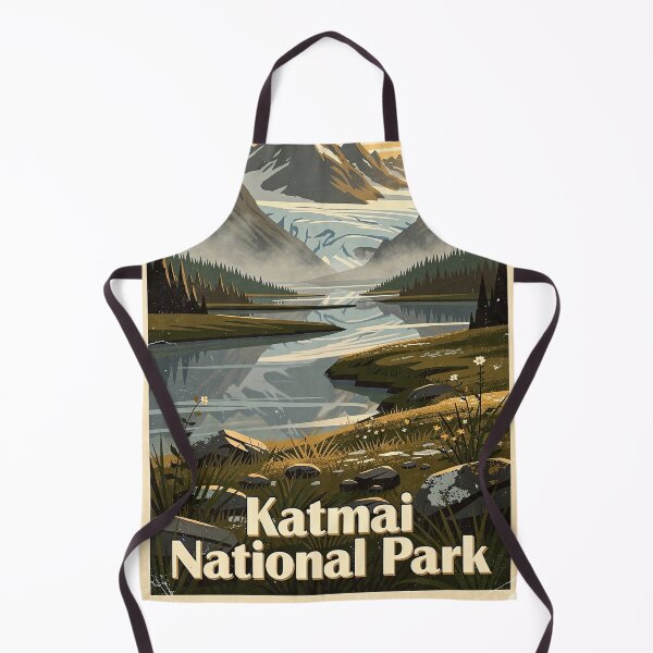 Item preview, Katmai National Park Vintage Travel Art designed and sold by Teelogic.