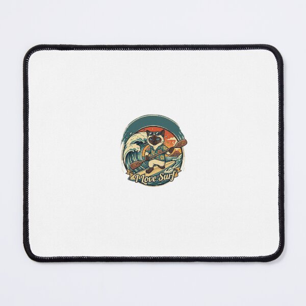 Item preview, Vintage Surfer Cat – Retro Aesthetic "I Love Surfing" designed and sold by FootprintofLove.