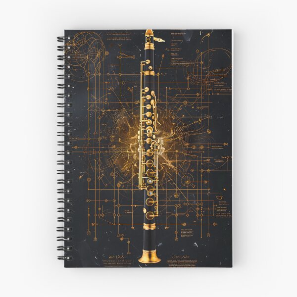 Item preview, Gold Woodwind Blueprint Black Music Art designed and sold by RAGANADesign.