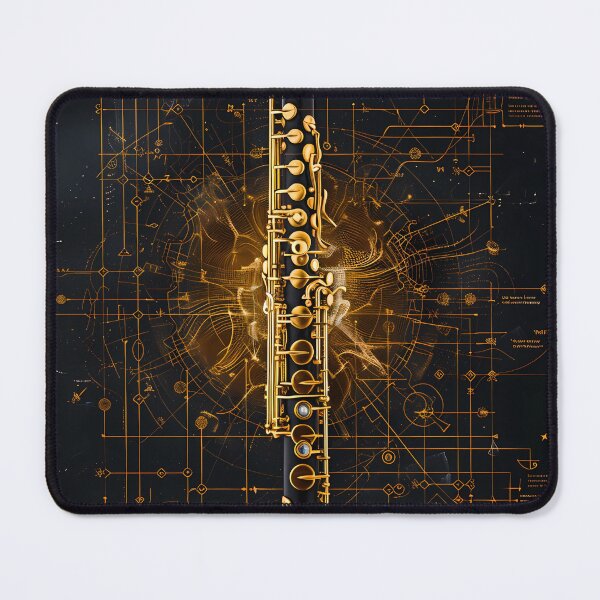 Item preview, Gold Woodwind Blueprint Black Music Art designed and sold by RAGANADesign.