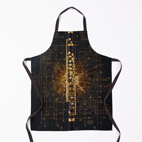 Item preview, Gold Woodwind Blueprint Black Music Art designed and sold by RAGANADesign.