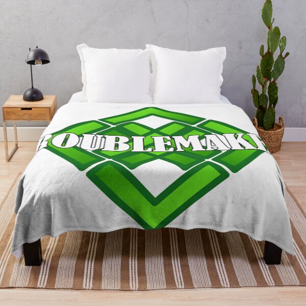 Item preview, Troublemaker white text and green pattern designed and sold by natalik2024.