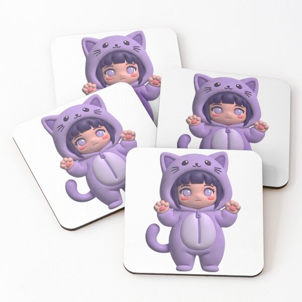 Item preview, Kawaii Purple Cat Onesie Anime Girl - Cute Chibi Kigurumi Sticker designed and sold by BlackSyeth.