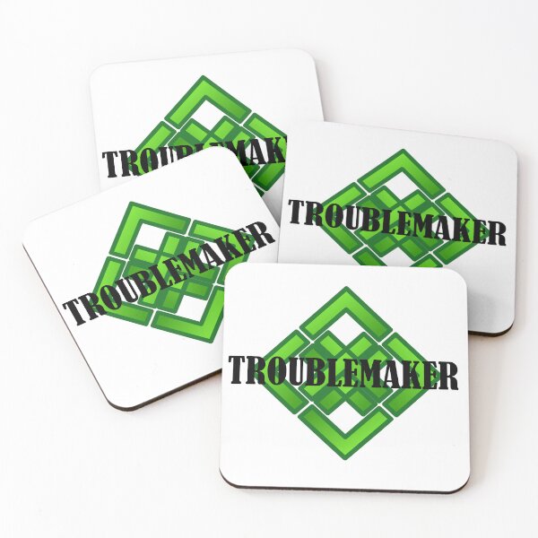 Item preview, Troublemaker black text and green pattern designed and sold by natalik2024.