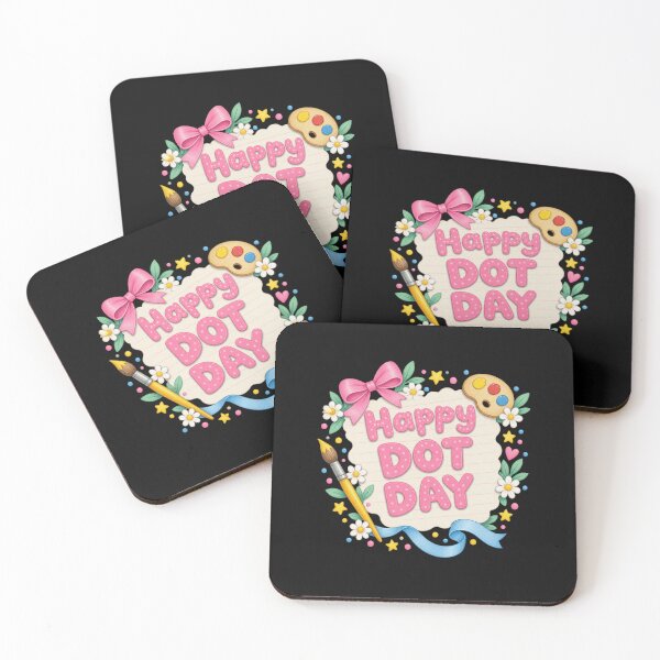 Item preview, Happy Dot Day Watercolor Art Palette Cute Pink Bow & Paintbrush designed and sold by Zizo-DR44.
