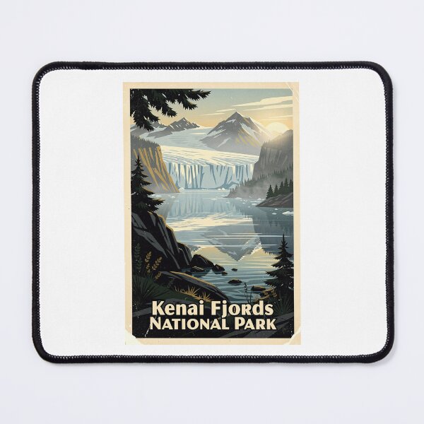 Item preview, Kenai Fjords National Park Vintage Travel Art designed and sold by Teelogic.