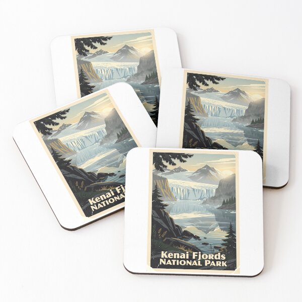 Item preview, Kenai Fjords National Park Vintage Travel Art designed and sold by Teelogic.