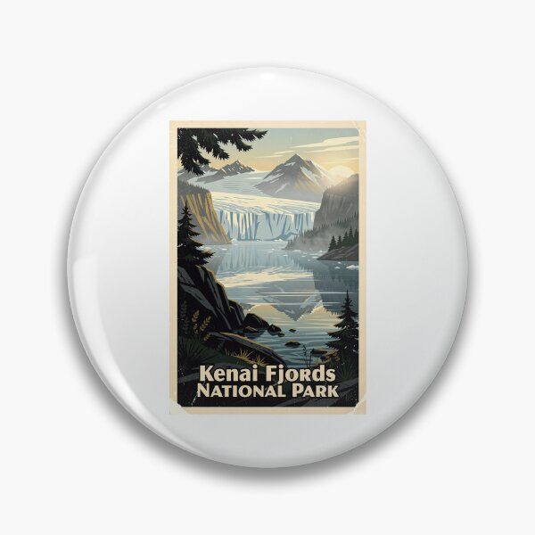Aperçu de l'œuvre Parc national des fjords de Kenai - Art de voyage vintage créée et vendue par Teelogic.