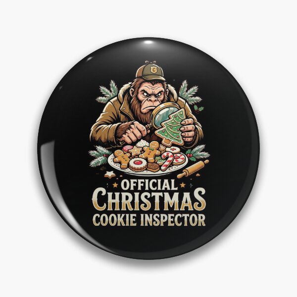 Item preview, Official Christmas Cookie Inspector Bigfoot Sasquatch Baking Gingerbread Holiday Design designed and sold by 519xdesign.