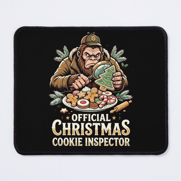 Item preview, Official Christmas Cookie Inspector Bigfoot Sasquatch Baking Gingerbread Holiday Design designed and sold by 519xdesign.