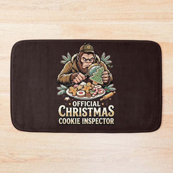Item preview, Official Christmas Cookie Inspector Bigfoot Sasquatch Baking Gingerbread Holiday Design designed and sold by 519xdesign.