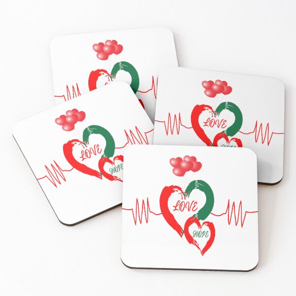 Item preview, Inspirational Love Hope Heartbeat Vector Design with Red Balloons designed and sold by Carftora786.