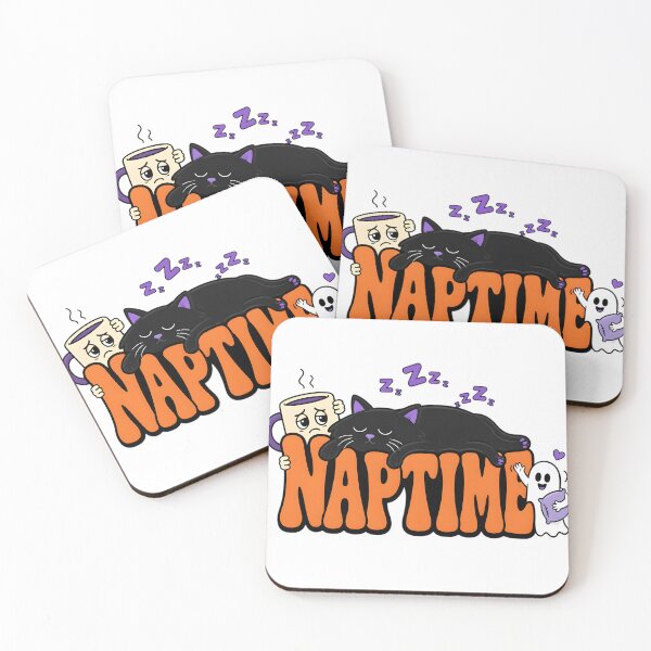 Item preview, Cute Black Cat Naptime Retro Spooky Halloween designed and sold by VisualVerseLab.