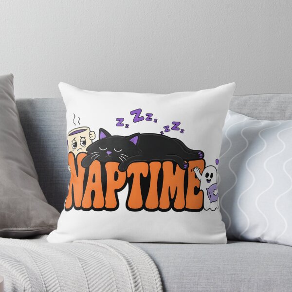 Item preview, Cute Black Cat Naptime Retro Spooky Halloween designed and sold by VisualVerseLab.