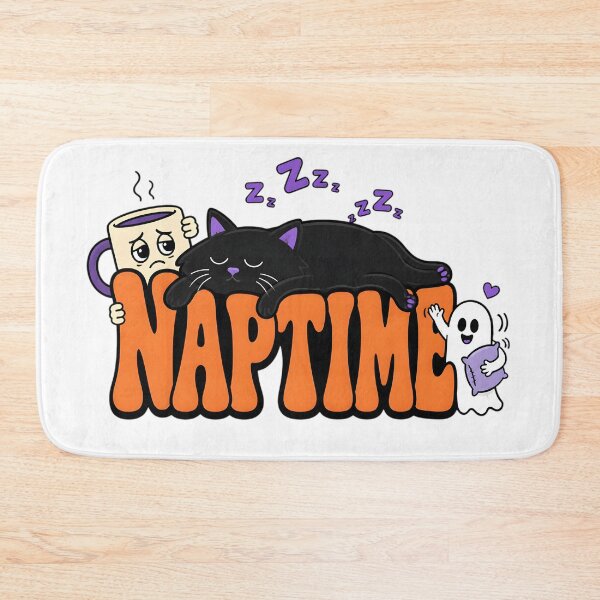 Item preview, Cute Black Cat Naptime Retro Spooky Halloween designed and sold by VisualVerseLab.