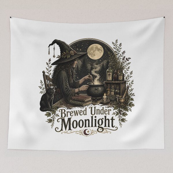 Item preview, Brewed Under Moonlight Botanical Apothecary Sign designed and sold by BernoNickel.