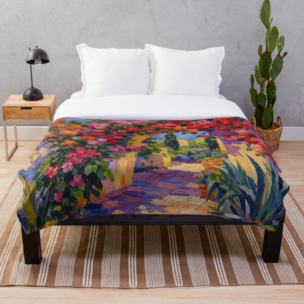 Item preview, Colorful Rose Garden Arch Impressionist Painting designed and sold by Amalia Gutyz.