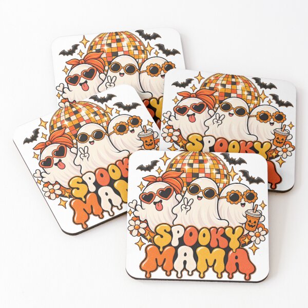 Item preview, Halloween ,  funny Ghosts with Spooky Mama enjoying drink designed and sold by SABEHAT.
