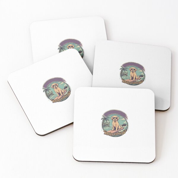 Item preview, Vintage Surfing Dog - I Love Surf Retro Aesthetic designed and sold by FootprintofLove.