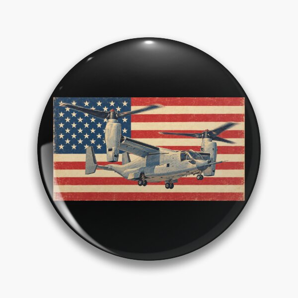 Item preview, V-22 Osprey American Tiltrotor Aircraft Vintage USA Flag designed and sold by MilitaryMart.
