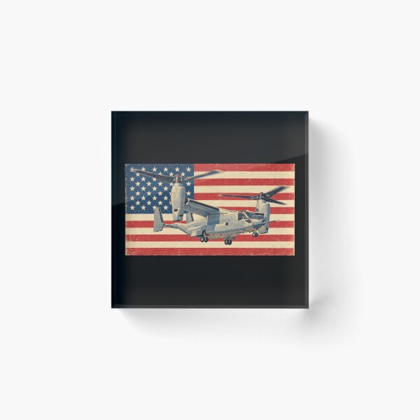 Item preview, V-22 Osprey American Tiltrotor Aircraft Vintage USA Flag designed and sold by MilitaryMart.