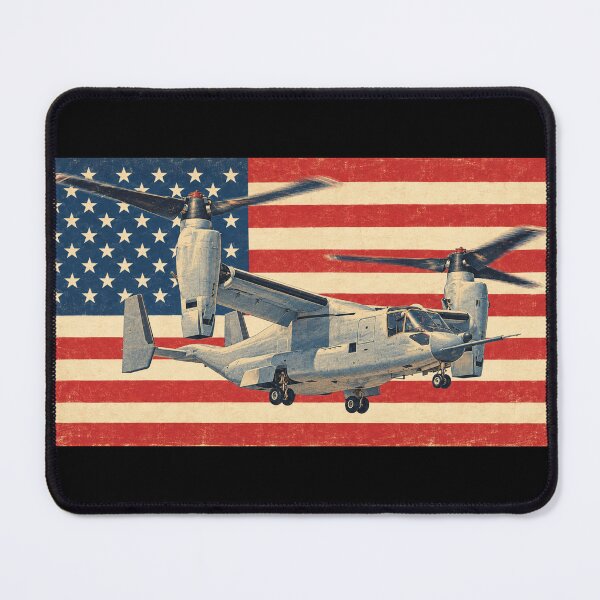 Item preview, V-22 Osprey American Tiltrotor Aircraft Vintage USA Flag designed and sold by MilitaryMart.