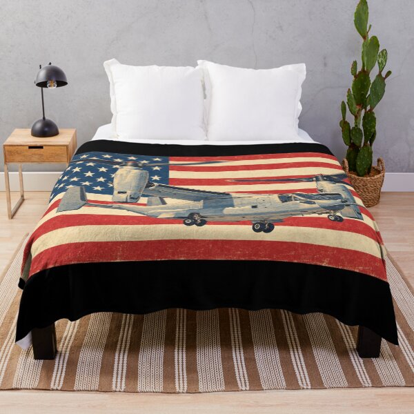 Item preview, V-22 Osprey American Tiltrotor Aircraft Vintage USA Flag designed and sold by MilitaryMart.