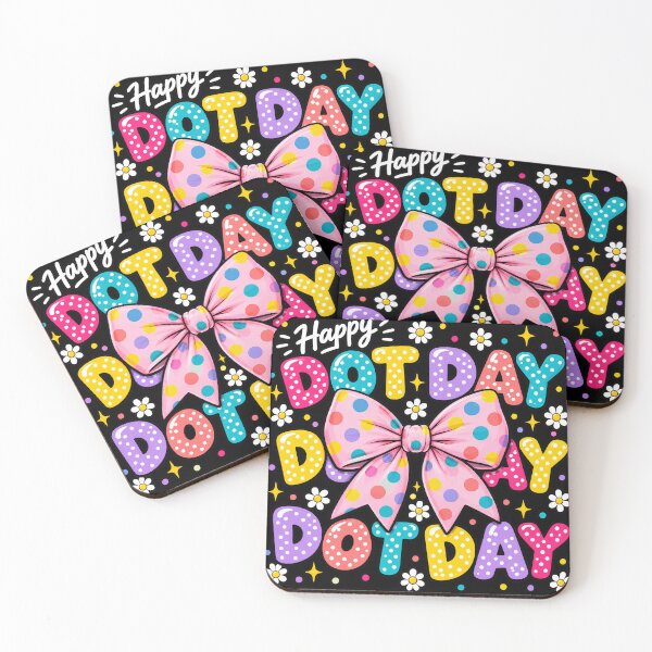 Item preview, Happy Dot Day Rainbow Bubble Letters & Polka Dot Bow Fun Art Class designed and sold by Zizo-DR44.