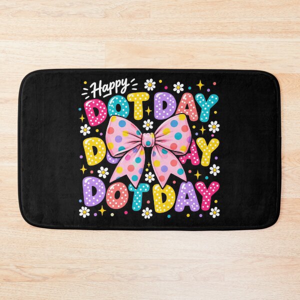 Item preview, Happy Dot Day Rainbow Bubble Letters & Polka Dot Bow Fun Art Class designed and sold by Zizo-DR44.