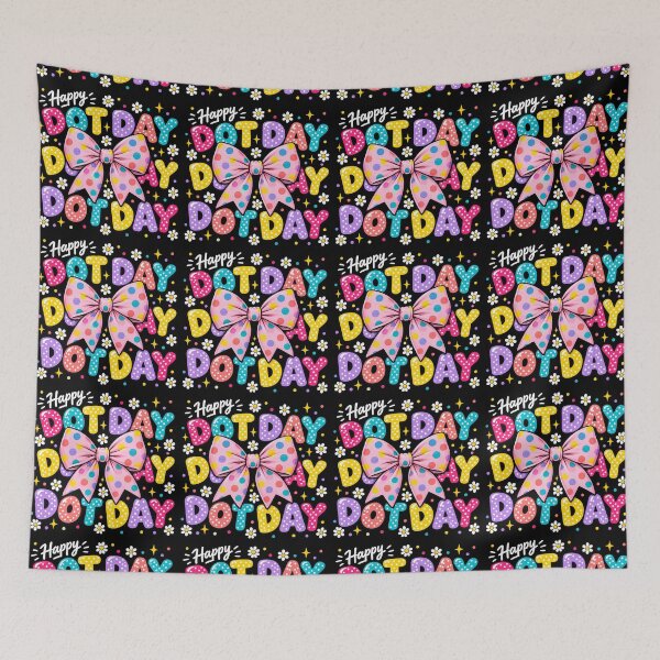 Item preview, Happy Dot Day Rainbow Bubble Letters & Polka Dot Bow Fun Art Class designed and sold by Zizo-DR44.