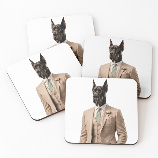 Item preview, Elegant Portrait of a Great Dane in a Vintage Suit designed and sold by MaxPhoto67.