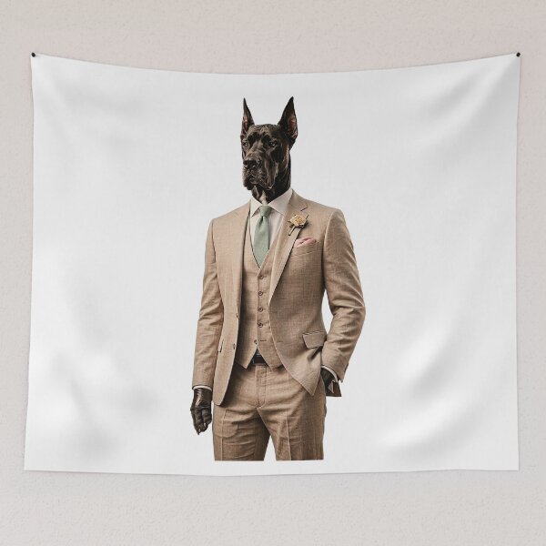 Item preview, Elegant Portrait of a Great Dane in a Vintage Suit designed and sold by MaxPhoto67.