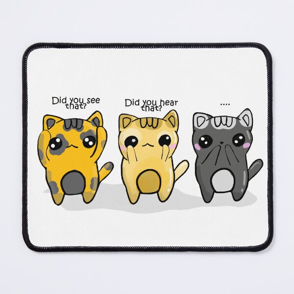 Item preview, See no evil, Hear no evil, speak no evil - Three Chibi Cats designed and sold by DoodlesbyEllieE.