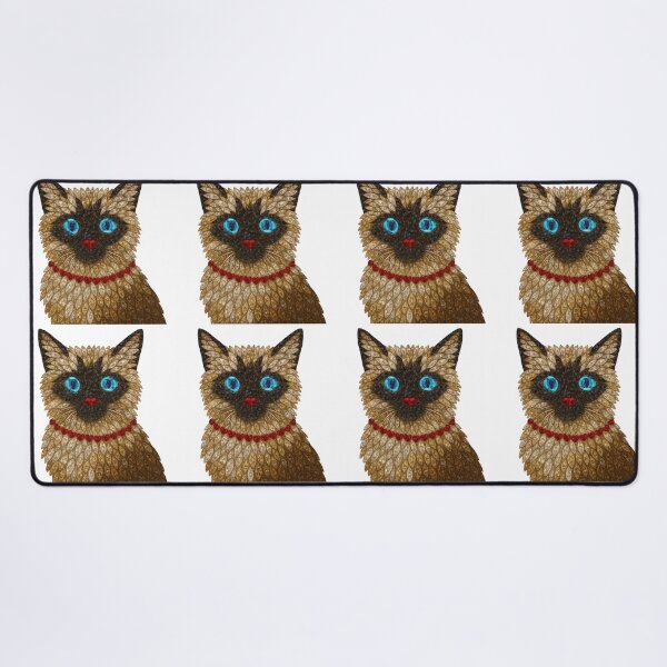 Item preview, Siamese Cat Art Print - Gemstone Mosaic Feline designed and sold by DigitalGemArt.