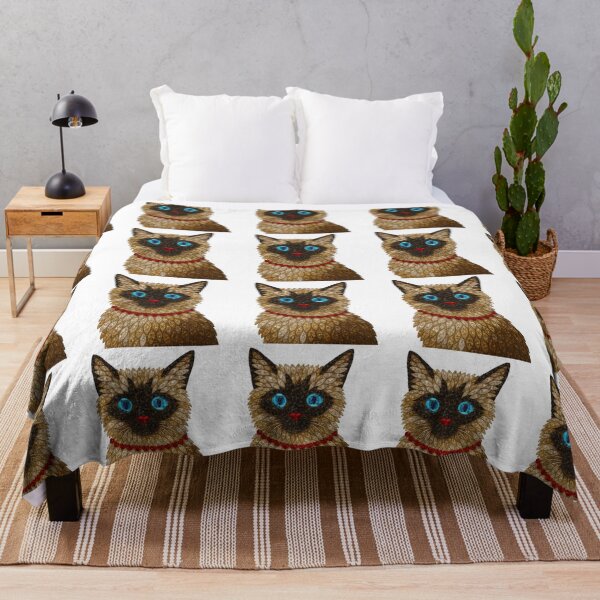 Item preview, Siamese Cat Art Print - Gemstone Mosaic Feline designed and sold by DigitalGemArt.