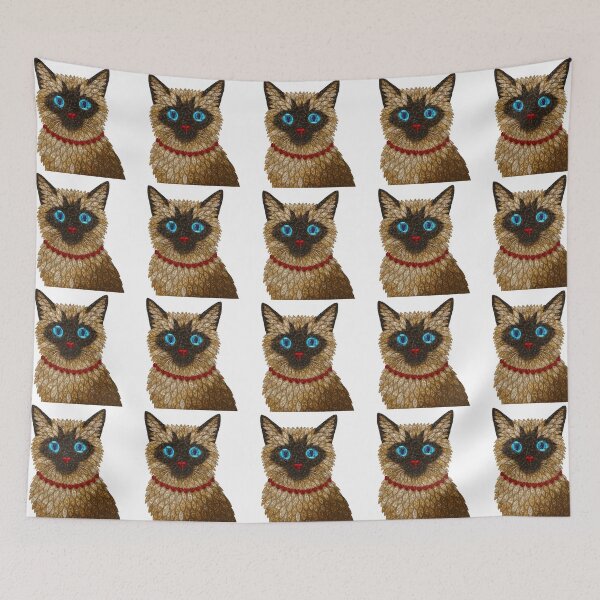 Item preview, Siamese Cat Gemstone Mosaic designed and sold by DigitalGemArt.
